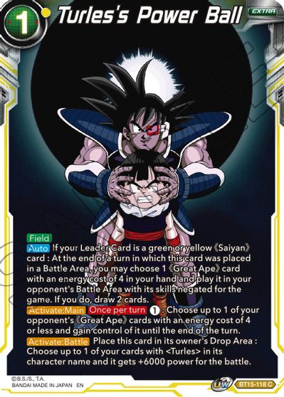 Turles's Power Ball (BT15-118) [Saiyan Showdown] | Shuffle n Cut Hobbies & Games