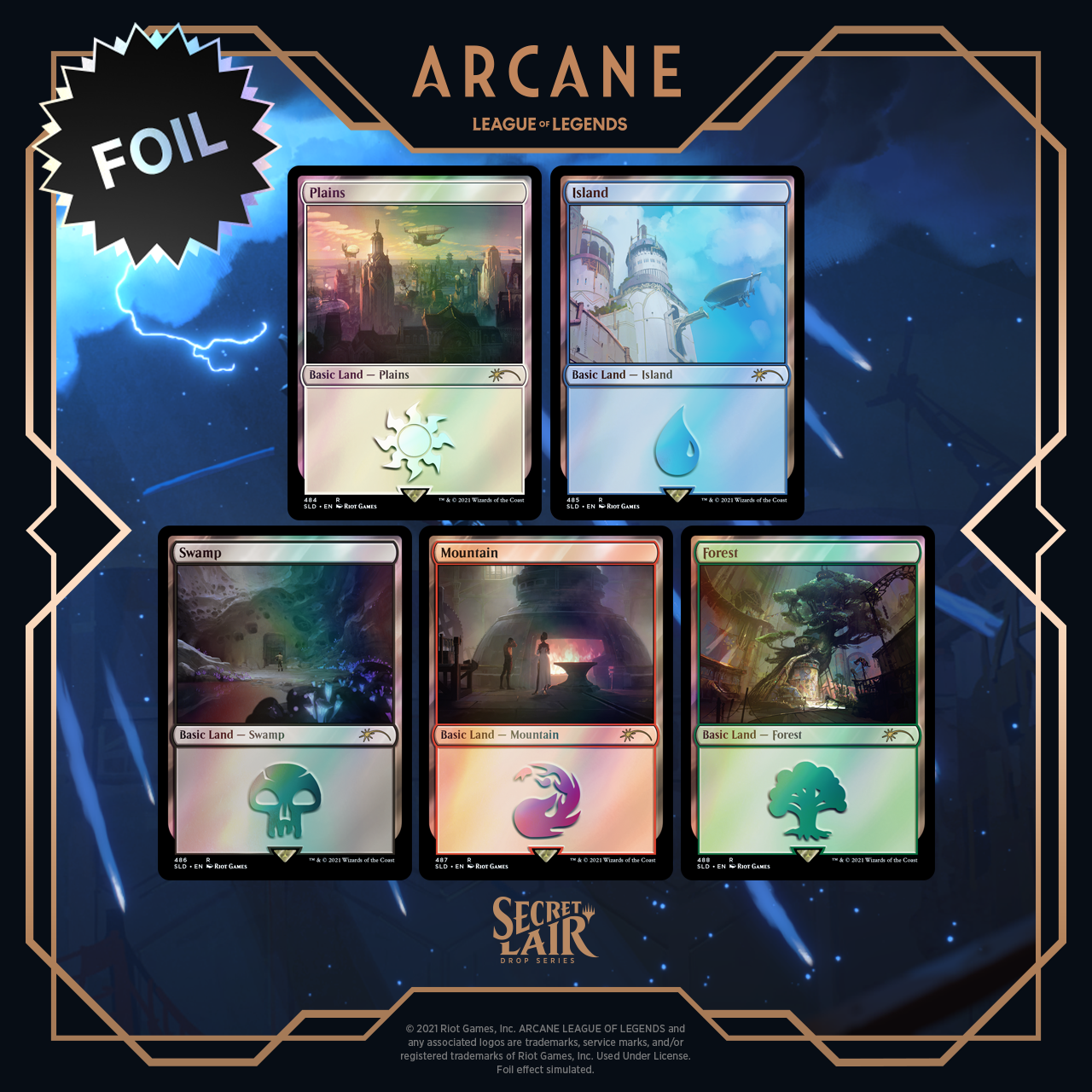 Secret Lair: Drop Series - Secret Lair x Arcane (Lands - Foil Edition) | Shuffle n Cut Hobbies & Games