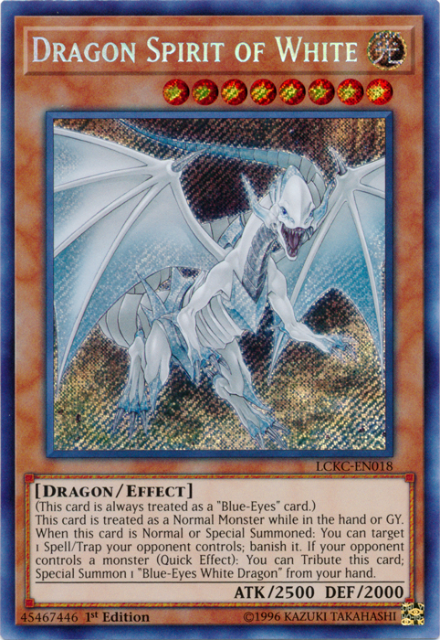 Dragon Spirit of White [LCKC-EN018] Secret Rare | Shuffle n Cut Hobbies & Games