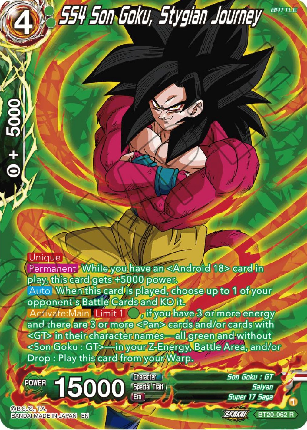 SS4 Son Goku, Stygian Journey (Silver Foil) (BT20-062) [Power Absorbed] | Shuffle n Cut Hobbies & Games