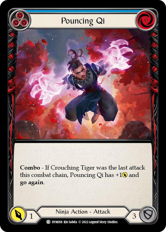 Pouncing Qi (Blue) [DYN058] (Dynasty)  Rainbow Foil | Shuffle n Cut Hobbies & Games