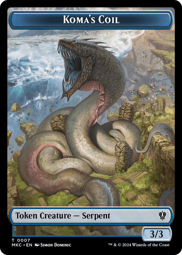 Drake // Koma's Coil Double-Sided Token [Murders at Karlov Manor Commander Tokens] | Shuffle n Cut Hobbies & Games