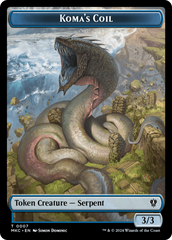 Drake // Koma's Coil Double-Sided Token [Murders at Karlov Manor Commander Tokens] | Shuffle n Cut Hobbies & Games