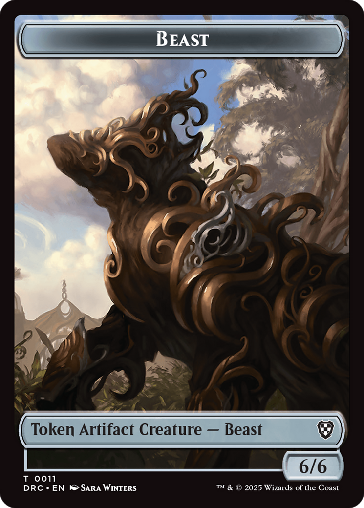 Construct // Beast (0011) Double-Sided Token [Aetherdrift Commander Tokens] | Shuffle n Cut Hobbies & Games