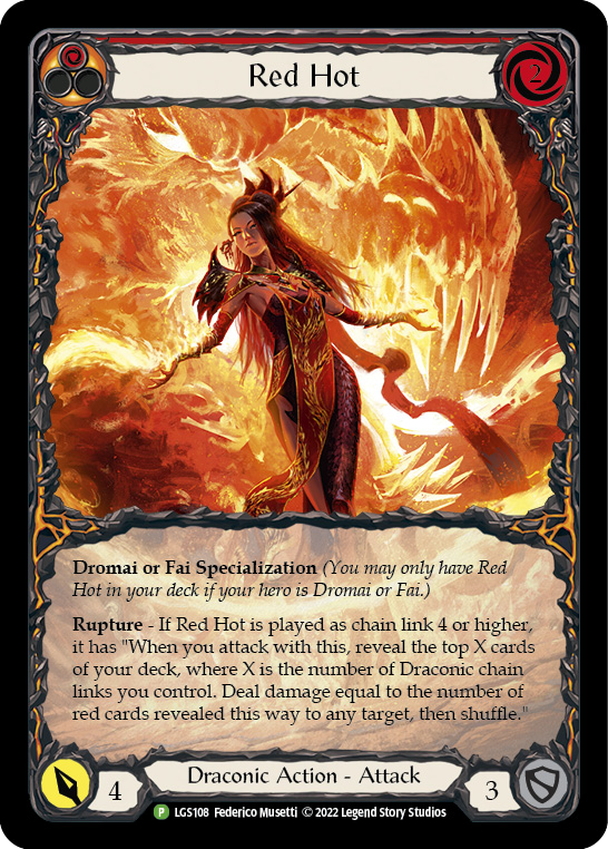 Red Hot [LGS108] (Promo)  Rainbow Foil | Shuffle n Cut Hobbies & Games