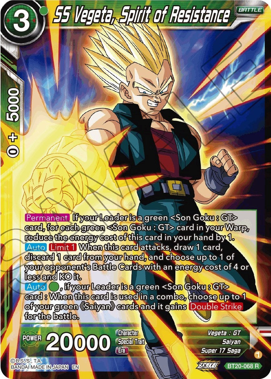 SS Vegeta, Spirit of Resistance (BT20-068) [Power Absorbed] | Shuffle n Cut Hobbies & Games