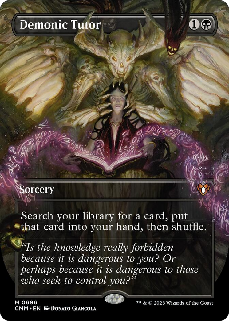 Demonic Tutor (Borderless Alternate Art) [Commander Masters] | Shuffle n Cut Hobbies & Games