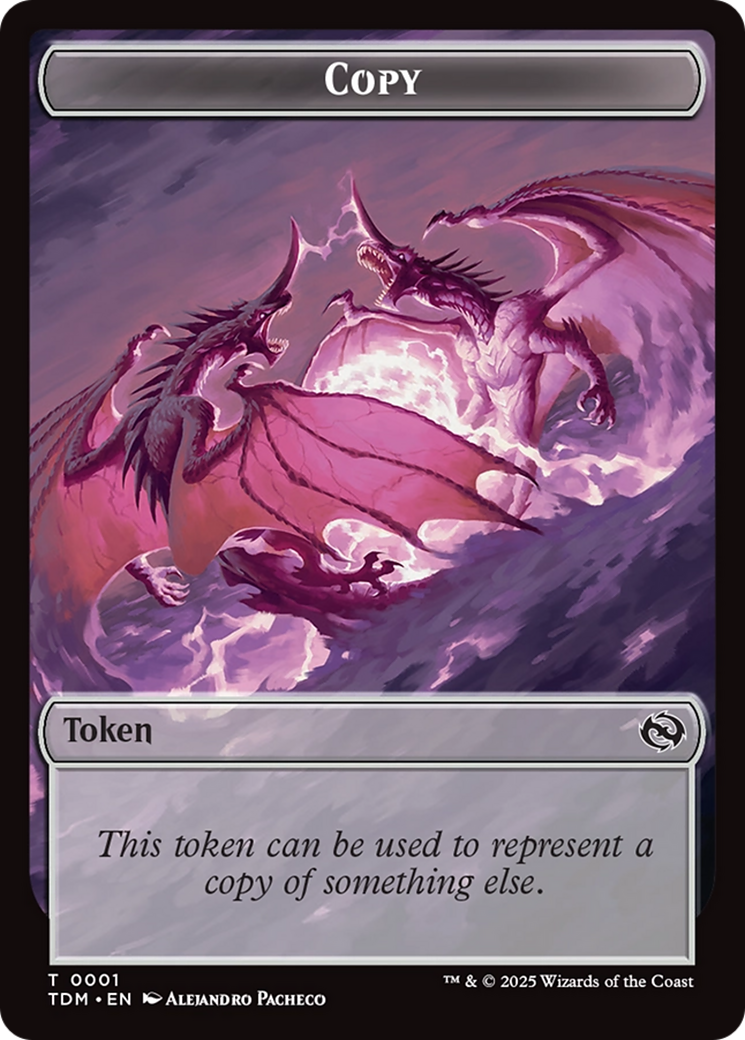 Copy // Dragon (0014) Double-Sided Token [Tarkir: Dragonstorm Commander Tokens] | Shuffle n Cut Hobbies & Games