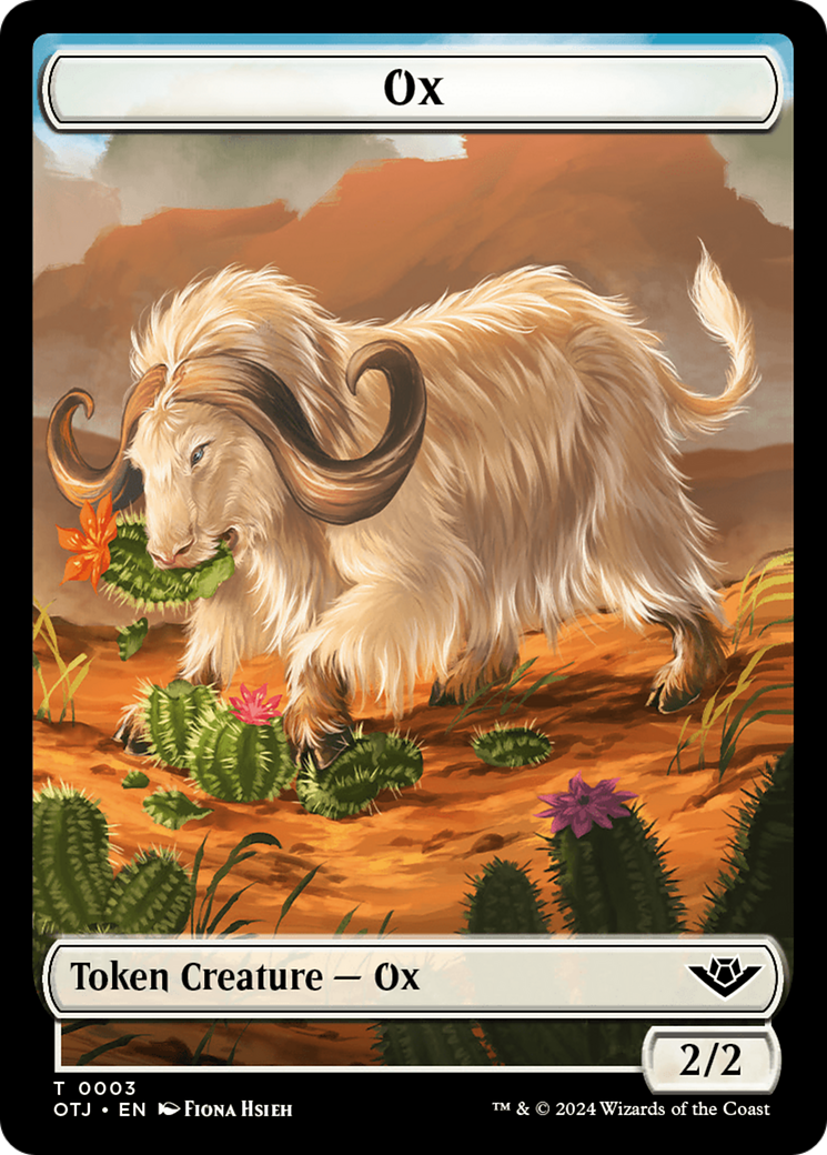 Zombie // Ox Warrior Double-Sided Token [Outlaws of Thunder Junction Commander Tokens] | Shuffle n Cut Hobbies & Games