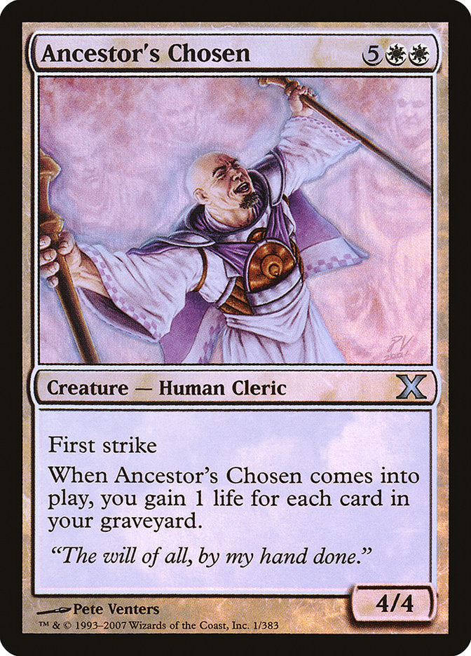 Ancestor's Chosen (Premium Foil) [Tenth Edition] | Shuffle n Cut Hobbies & Games