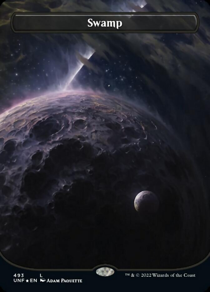 Swamp (493) (Orbital Space-ic Land) (Galaxy Foil) [Unfinity] | Shuffle n Cut Hobbies & Games