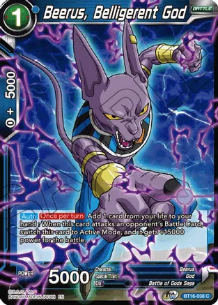 Beerus, Belligerent God (BT16-038) [Realm of the Gods] | Shuffle n Cut Hobbies & Games