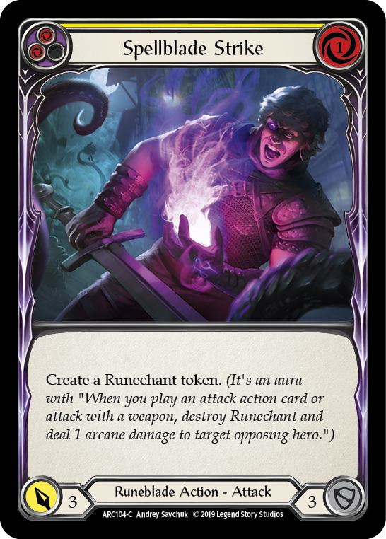 Spellblade Strike (Yellow) [ARC104-C] (Arcane Rising)  1st Edition Normal | Shuffle n Cut Hobbies & Games