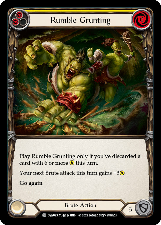 Rumble Grunting (Yellow) [DYN023] (Dynasty)  Rainbow Foil | Shuffle n Cut Hobbies & Games