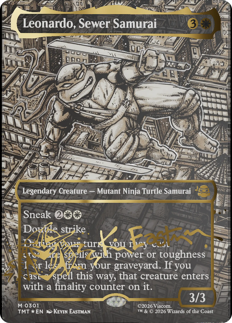 Leonardo, Sewer Samurai (Borderless) (Gold-Stamped Signature) [Teenage Mutant Ninja Turtles] | Shuffle n Cut Hobbies & Games