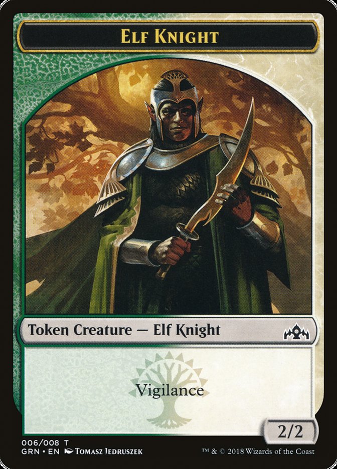 Saproling // Elf Knight Double-Sided Token [Guilds of Ravnica Guild Kit Tokens] | Shuffle n Cut Hobbies & Games
