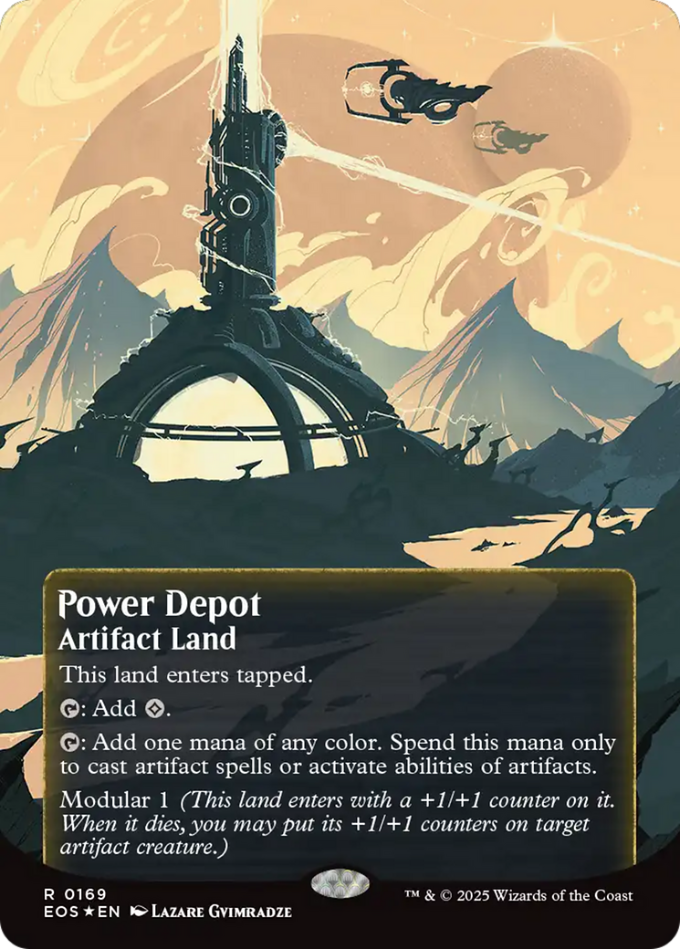 Power Depot (0169) (Borderless) (Galaxy Foil) [Edge of Eternities: Stellar Sights] | Shuffle n Cut Hobbies & Games