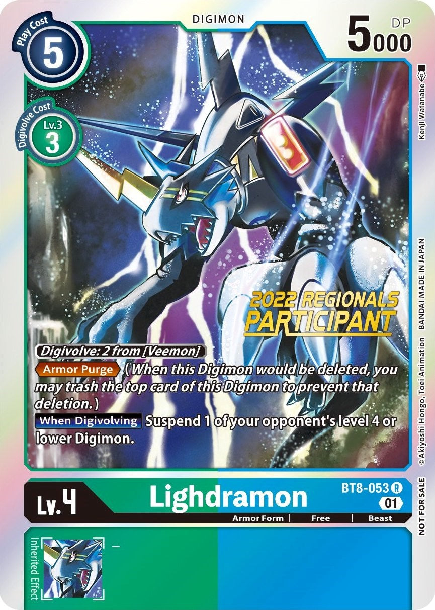 Lighdramon [BT8-053] (2022 Championship Offline Regional) (Online Participant) [New Awakening Promos] | Shuffle n Cut Hobbies & Games