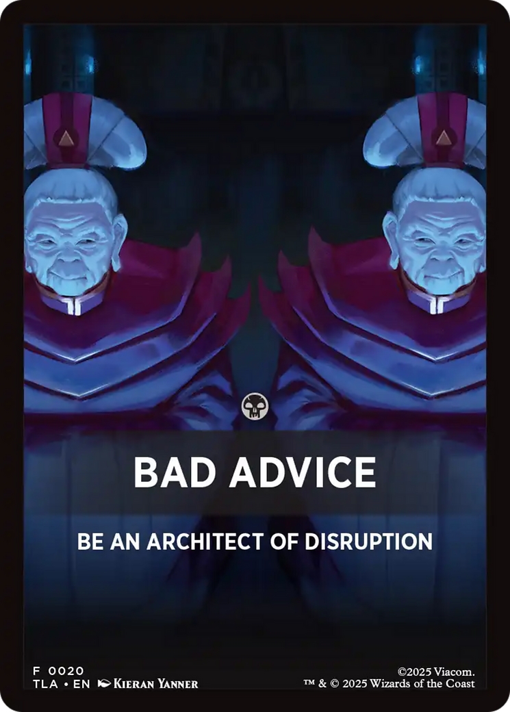 Bad Advice Theme Card [Avatar: The Last Airbender Tokens] | Shuffle n Cut Hobbies & Games