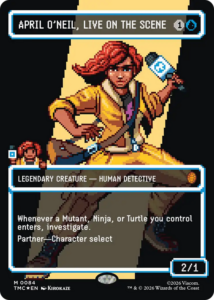 April O'Neil, Live on the Scene (Borderless) (Surge Foil) [Teenage Mutant Ninja Turtles Commander] | Shuffle n Cut Hobbies & Games
