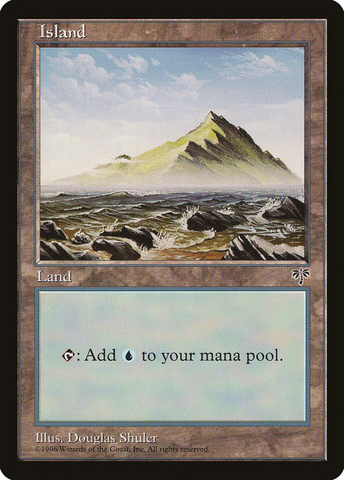 Island (No Tree / Blue Sky / Peak on Right) [Mirage] | Shuffle n Cut Hobbies & Games