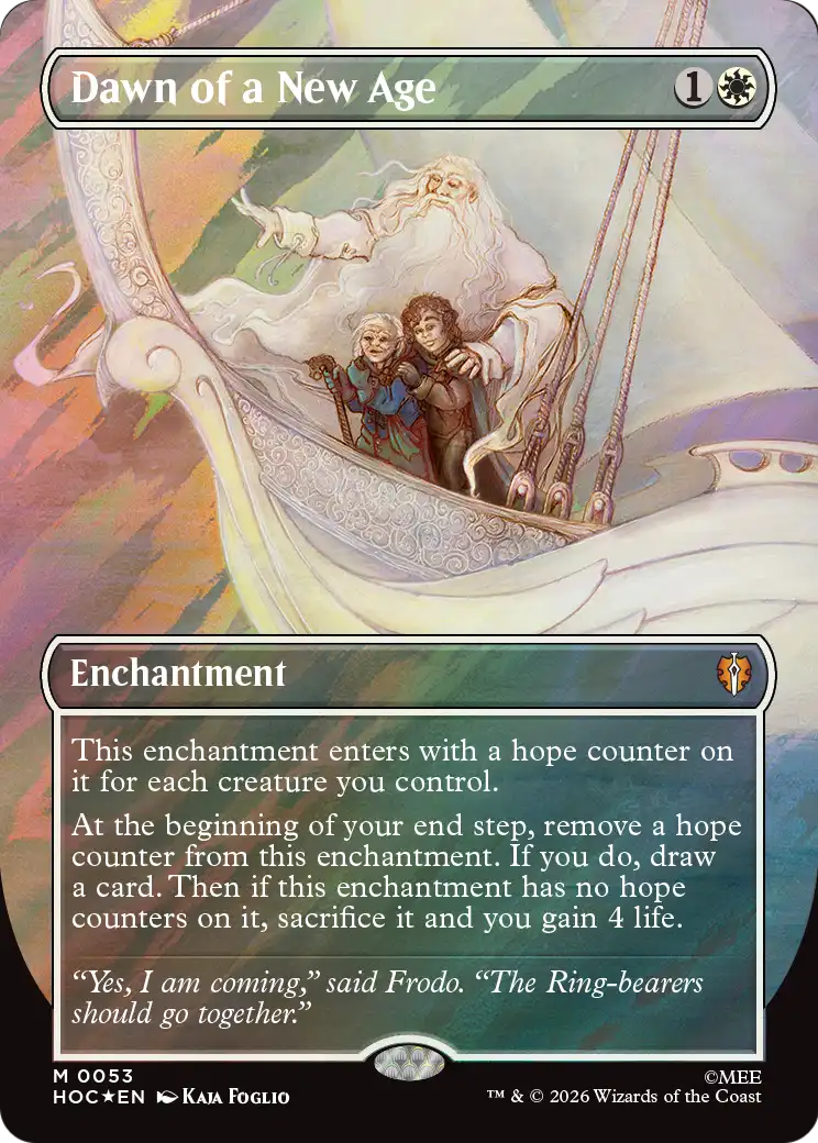 Dawn of a New Age (Borderless) (Surge Foil) [The Hobbit: Eternal-Legal] | Shuffle n Cut Hobbies & Games
