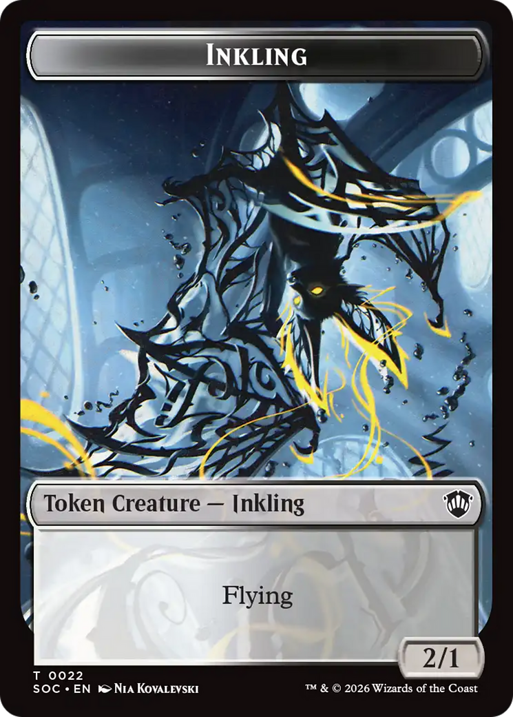 Pegasus // Inkling (0022) Double-Sided Token [Secrets of Strixhaven Commander Tokens] | Shuffle n Cut Hobbies & Games