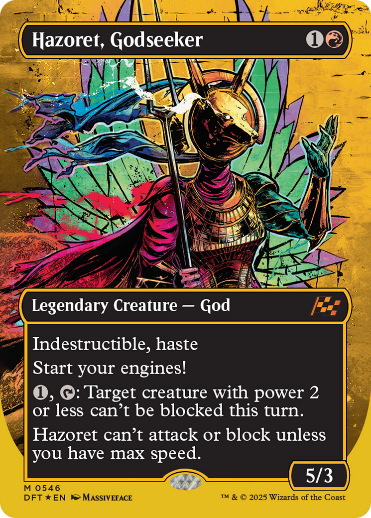 Hazoret, Godseeker (Borderless) (First-Place Foil) [Aetherdrift] | Shuffle n Cut Hobbies & Games