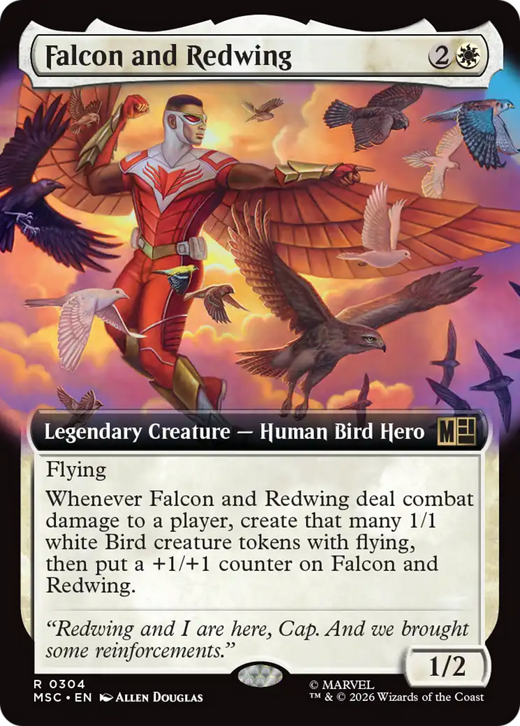 Falcon and Redwing (Extended Art) [Marvel Super Heroes Commander] | Shuffle n Cut Hobbies & Games