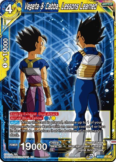 Vegeta & Cabba, Lessons Learned (BT15-147) [Saiyan Showdown] | Shuffle n Cut Hobbies & Games