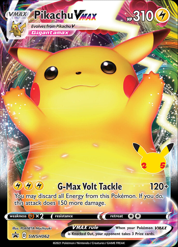 Pikachu VMAX (SWSH062) (Celebrations) [Sword & Shield: Black Star Promos] | Shuffle n Cut Hobbies & Games