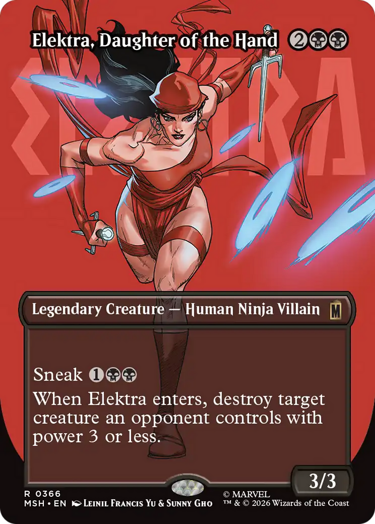 Elektra, Daughter of the Hand (Borderless) (366) [Marvel Super Heroes] | Shuffle n Cut Hobbies & Games