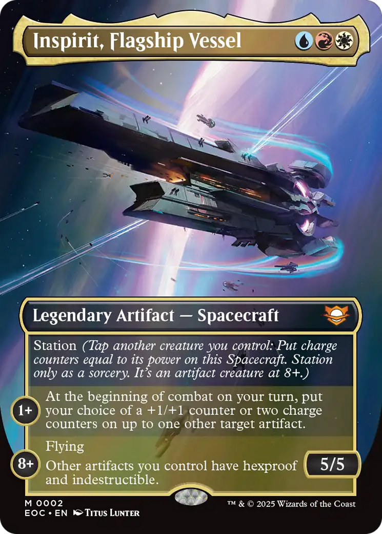 Inspirit, Flagship Vessel (Borderless) [Edge of Eternities Commander] | Shuffle n Cut Hobbies & Games