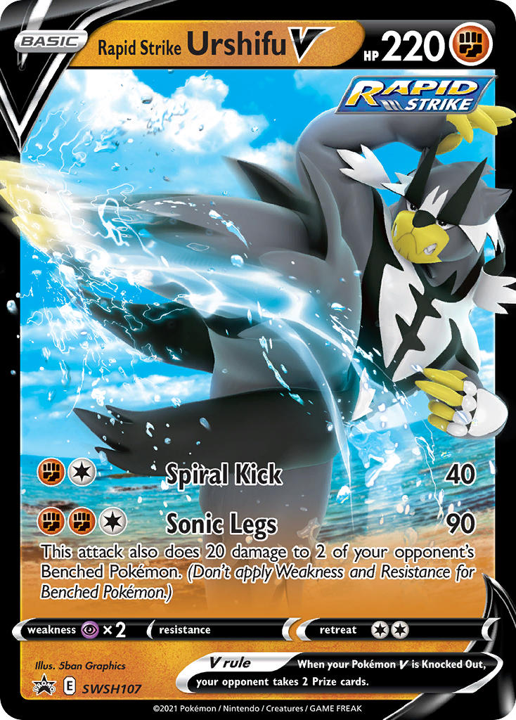 Rapid Strike Urshifu V (SWSH107) (Jumbo Card) [Sword & Shield: Black Star Promos] | Shuffle n Cut Hobbies & Games