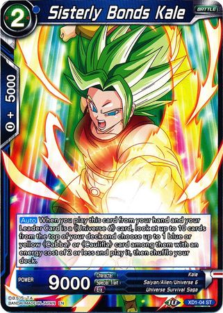 Sisterly Bonds Kale (XD1-04) [Assault of the Saiyans] | Shuffle n Cut Hobbies & Games