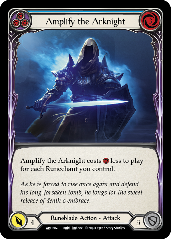 Amplify the Arknight (Blue) [ARC096-C] (Arcane Rising)  1st Edition Rainbow Foil | Shuffle n Cut Hobbies & Games