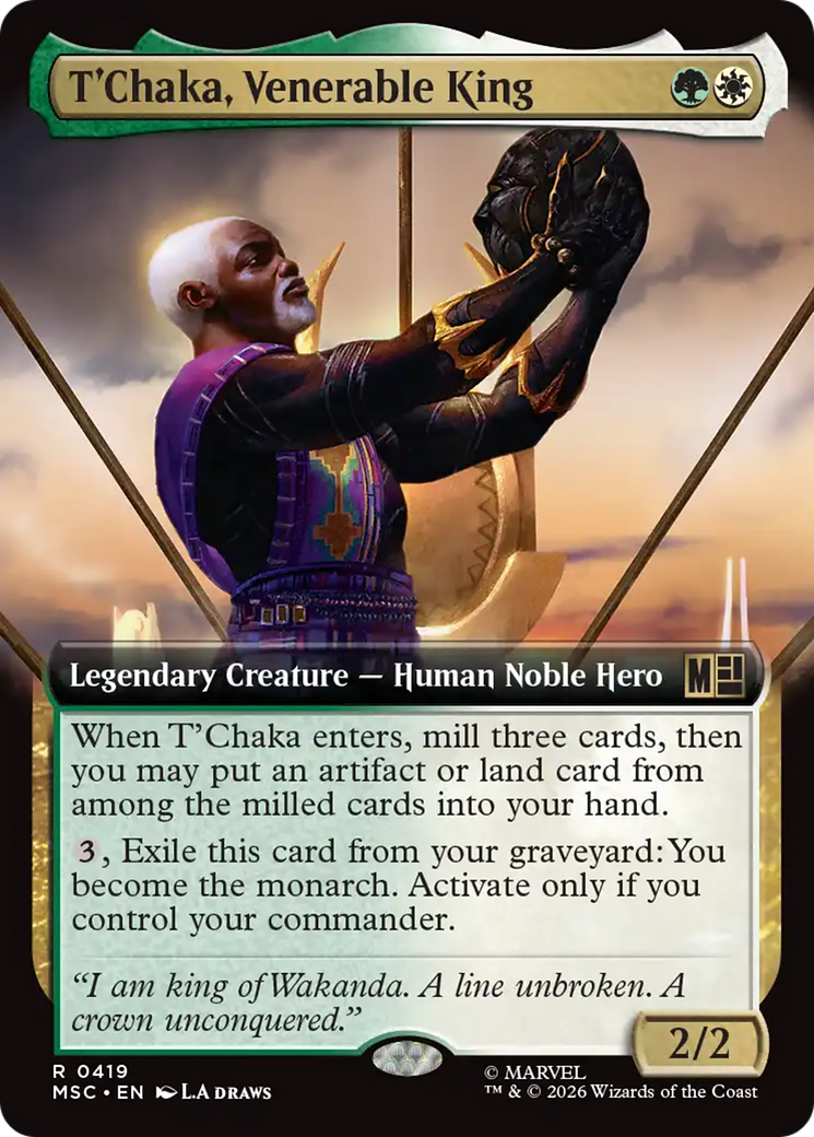 T'Chaka, Venerable King (Extended Art) [Marvel Super Heroes Commander] | Shuffle n Cut Hobbies & Games