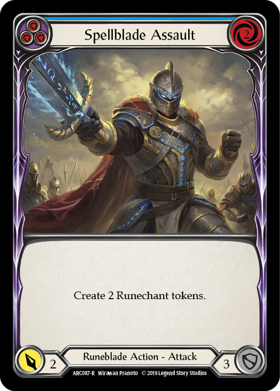 Spellblade Assault (Blue) [ARC087-R] (Arcane Rising)  1st Edition Rainbow Foil | Shuffle n Cut Hobbies & Games