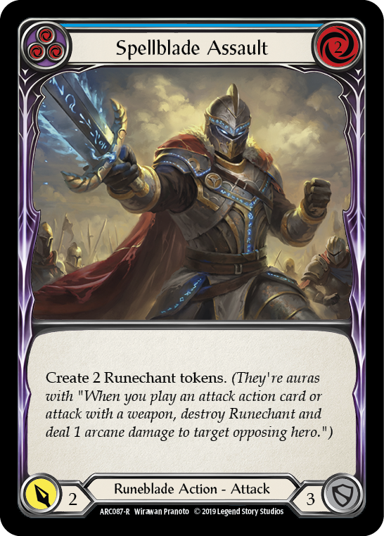 Spellblade Assault (Blue) [ARC087-R] (Arcane Rising)  1st Edition Normal | Shuffle n Cut Hobbies & Games