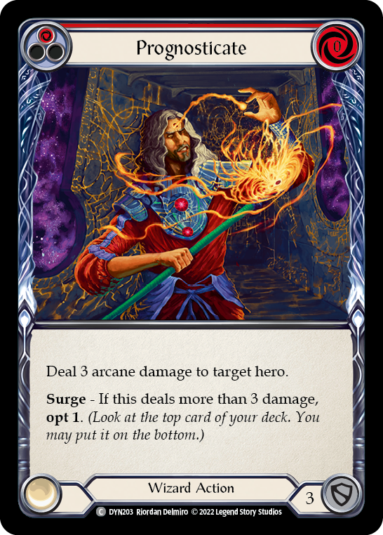 Prognosticate (Red) [DYN203] (Dynasty)  Rainbow Foil | Shuffle n Cut Hobbies & Games