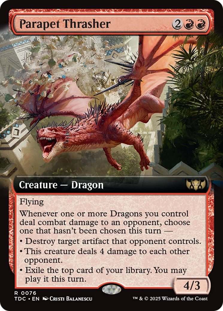 Parapet Thrasher (Extended Art) [Tarkir: Dragonstorm Commander] | Shuffle n Cut Hobbies & Games