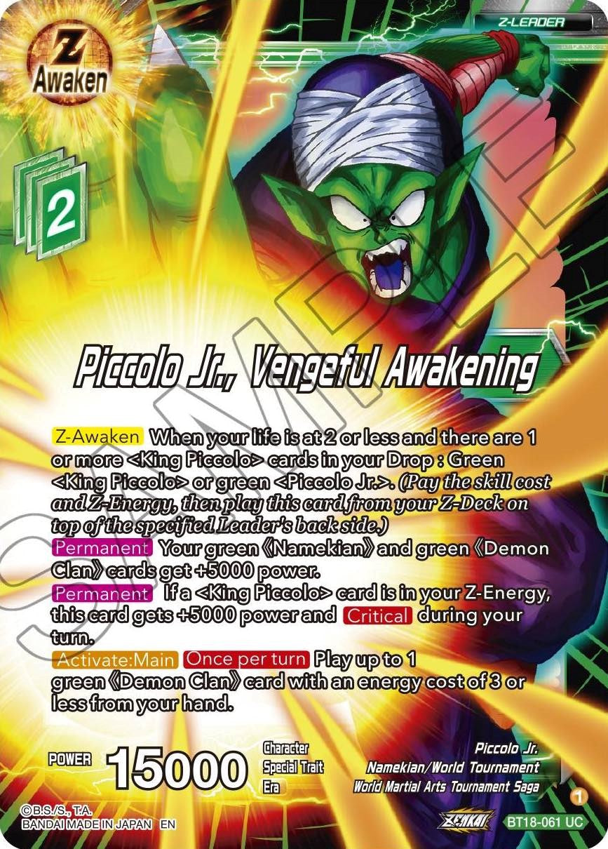 Piccolo Jr., Vengeful Awakening (BT18-061) [Dawn of the Z-Legends] | Shuffle n Cut Hobbies & Games