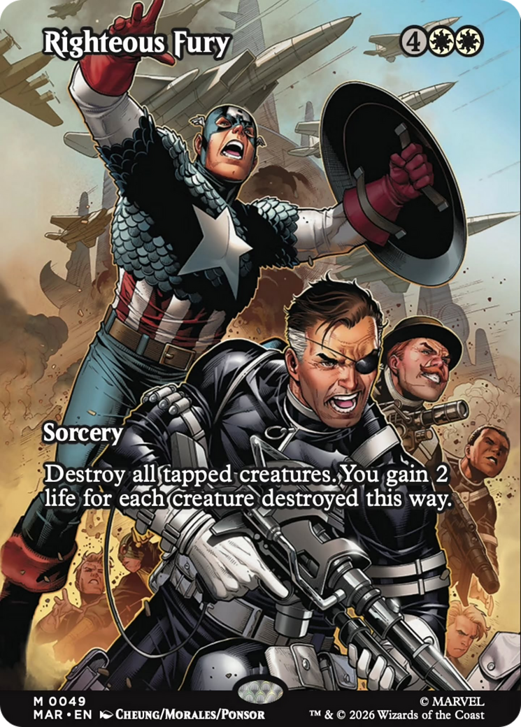 Righteous Fury (Borderless) [Marvel Universe: Eternal-Legal] | Shuffle n Cut Hobbies & Games