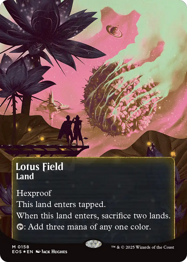Lotus Field (0158) (Borderless) (Galaxy Foil) [Edge of Eternities: Stellar Sights] | Shuffle n Cut Hobbies & Games