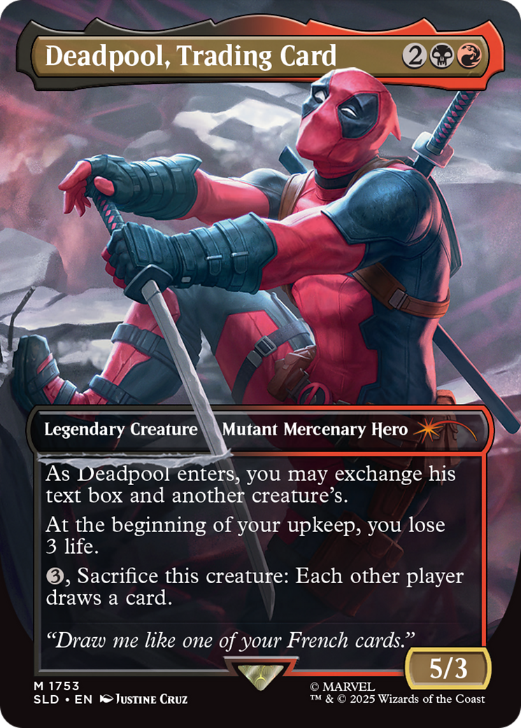 Deadpool, Trading Card (Rainbow Foil) [Secret Lair Drop Series] | Shuffle n Cut Hobbies & Games