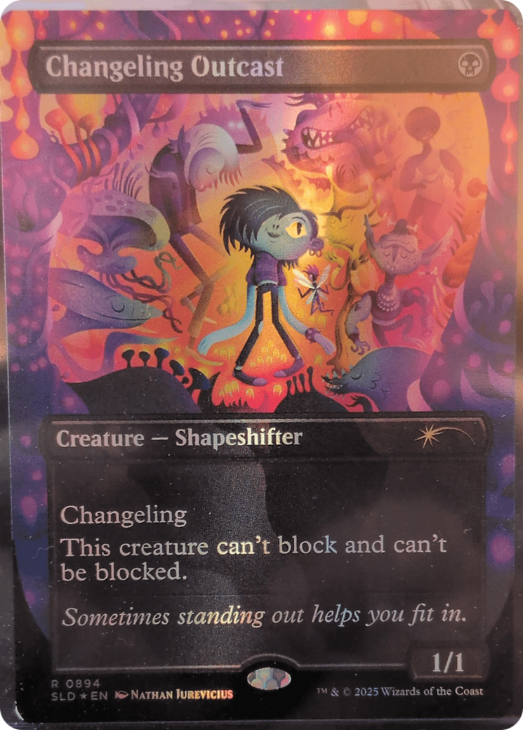 Changeling Outcast (Rainbow Foil) [Secret Lair Drop Series] | Shuffle n Cut Hobbies & Games