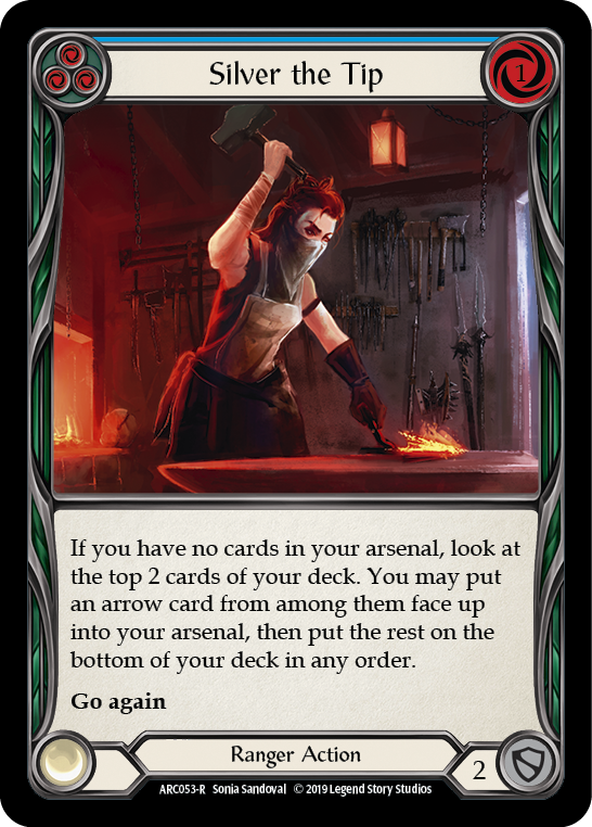 Silver the Tip (Blue) [ARC053-R] (Arcane Rising)  1st Edition Rainbow Foil | Shuffle n Cut Hobbies & Games