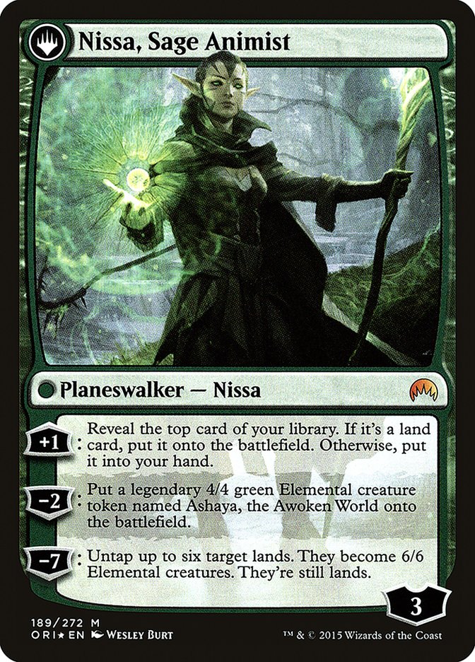 Nissa, Vastwood Seer // Nissa, Sage Animist [Magic Origins Prerelease Promos] | Shuffle n Cut Hobbies & Games