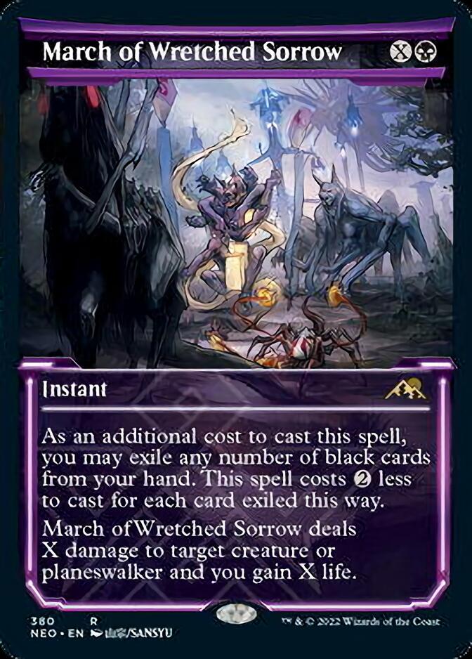 March of Wretched Sorrow (Showcase Soft Glow) [Kamigawa: Neon Dynasty] | Shuffle n Cut Hobbies & Games