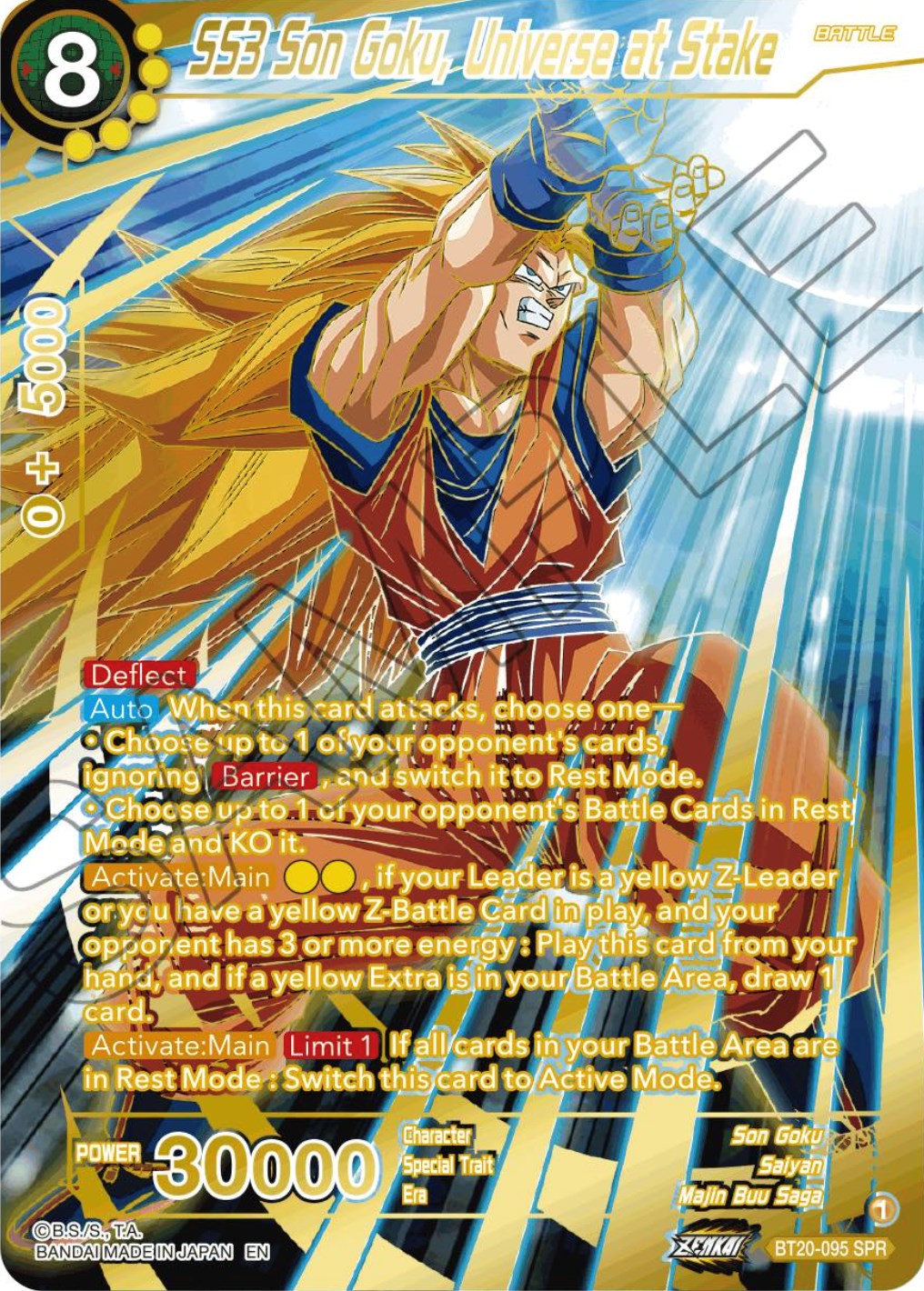 SS3 Son Goku, Universe at Stake (SPR) (BT20-095) [Power Absorbed] | Shuffle n Cut Hobbies & Games